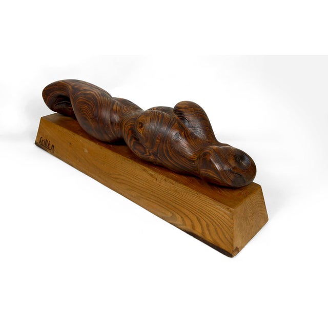 Brutalist Sculpture of Female Body in Cedar and Oak by Seillé M, France, 1970s For Sale - Image 10 of 17
