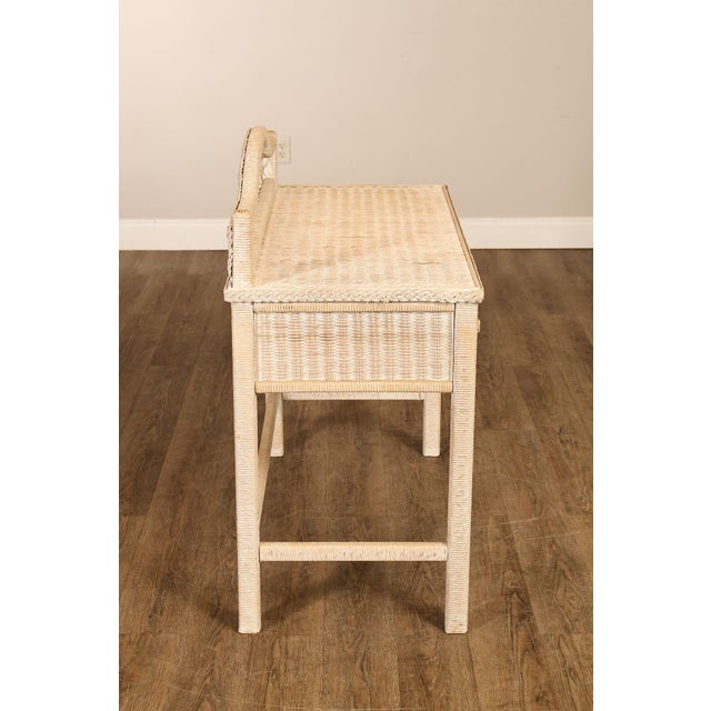 Lexington Henry Link Wicker Vanity Or Writing Desk and Chair For Sale - Image 16 of 18