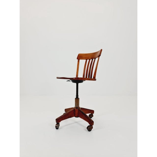 Bauhaus Bauhaus Swivel Office Chair in Wood by Der Ferderdreh, 1930s For Sale - Image 3 of 11