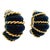 1960 Estate Blue Agate & 14k Gold Ribbed Earrings For Sale - Image 13 of 14