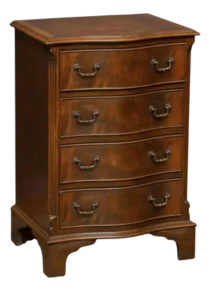 Small English Bow Front Serpentine Chest or Commode of Mahogany