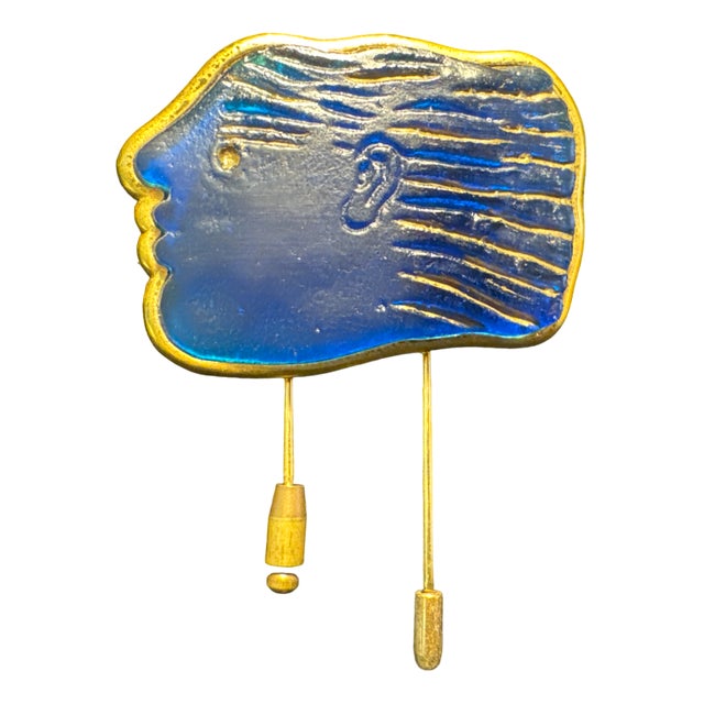 Brooch in Glass Paste and Bronze by Alekos Fassianos for the House Daum, 1988 For Sale