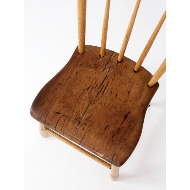 Early 20th Century Antique Plank Seat Chair For Sale - Image 5 of 12
