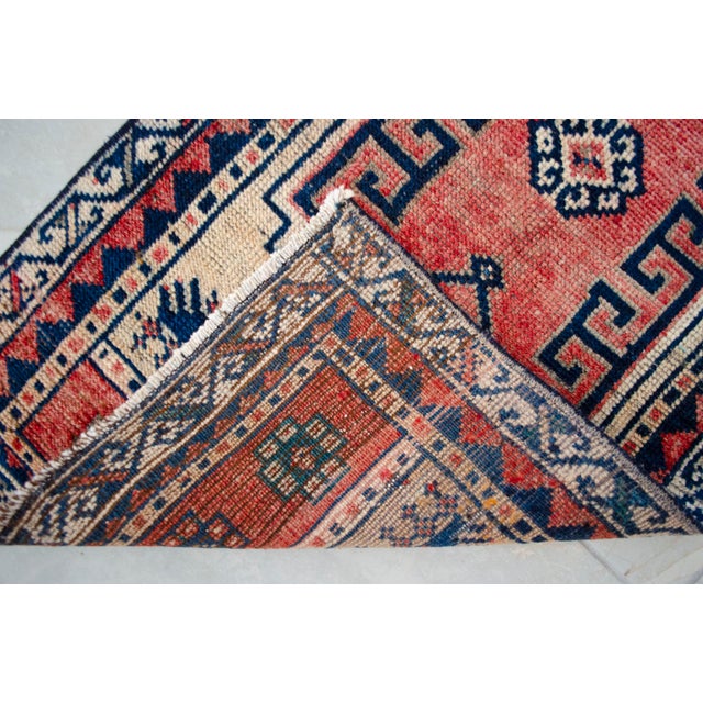 Terra Cotta 1970s Vintage Hand Knotted Small Rug For Sale - Image 8 of 13
