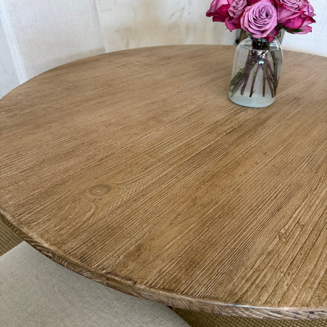 Lyon Reclaimed European Pine Oval Dining Table or Center Table in Natural For Sale - Image 9 of 14