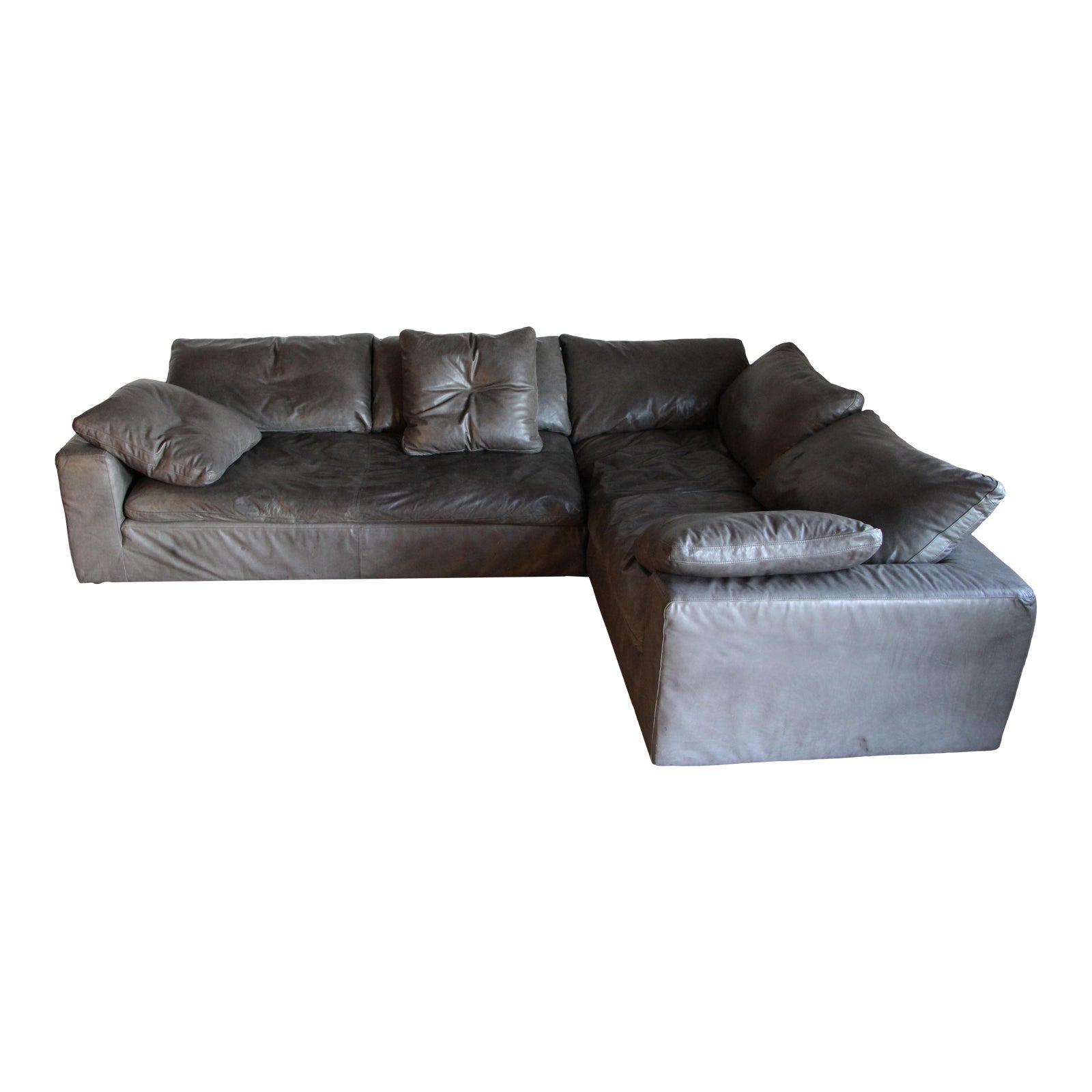 Restoration Hardware Leather Cloud Modular LSectional Chairish