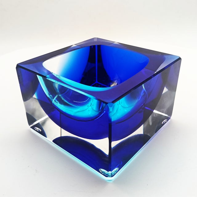 Vintage Square Ashtray in Murano Glass by Flavio Poli for Seguso, 1970s For Sale - Image 3 of 11
