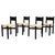 Wood and Rattan Chairs attributed to Charlotte Perriand, 1980s, Set of 4 For Sale
