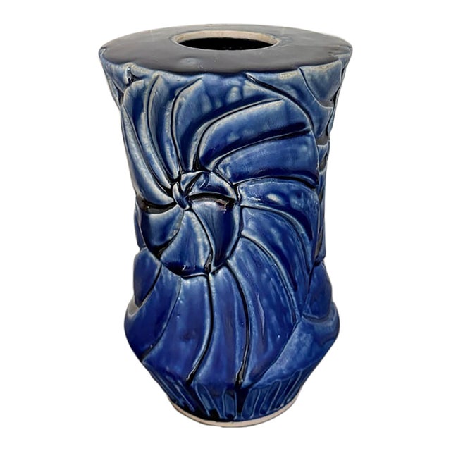 20th Century Cobalt Blue Studio Pottery Vase - Signed For Sale