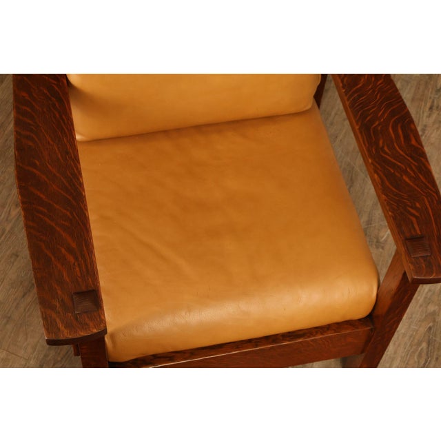 Gustav Stickley Antique Mission Oak Morris Chair Model 346 For Sale - Image 11 of 18