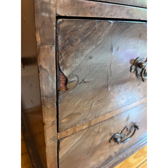 Antique Burled Wood Veneer Bachelor’s Chest For Sale - Image 4 of 9