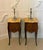 Antique French Kingwood Marquetry Marble Top Nightstands, 1920, Set of 2 For Sale - Image 3 of 18