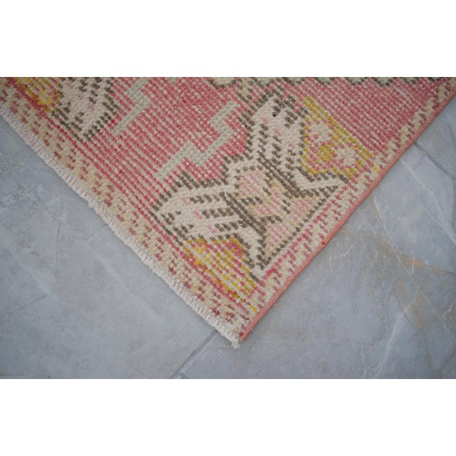 Textile Hand Knotted Door Mat, Entryway Rug, Bath Mat, Kitchen Decor, Small Rug, Turkish Rug - 1′7″ × 3′4″ For Sale - Image 7 of 8