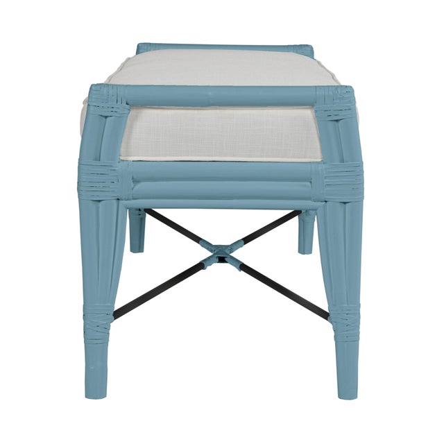 Not Yet Made - Made To Order Malacca Bench - Pool Blue For Sale - Image 5 of 6
