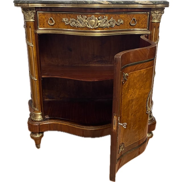1990s French Louis XV Bombe Chest Marble Top With Bronze For Sale - Image 4 of 4