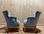 Wood Louis XV Style Bergère Blue Chairs, Set of 2 For Sale - Image 7 of 9