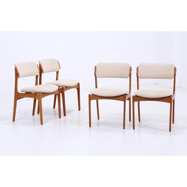 Rare set of 4 teak chairs by erik buch "model 49" for od møbler erik buch "model 49" for od møbler • material: teak &...