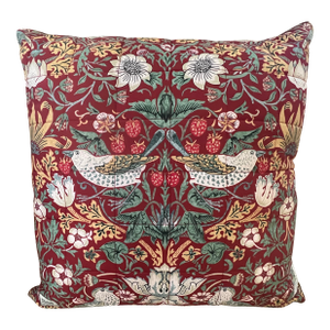 XL William Morris at Home Red Strawberry Thief 24” Square Pillow