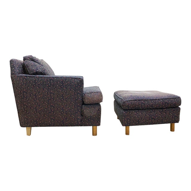 Edward Wormley Faceted Lounge Chair with Ottoman for Dunbar For Sale