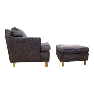 Edward Wormley Faceted Lounge Chair with Ottoman for Dunbar