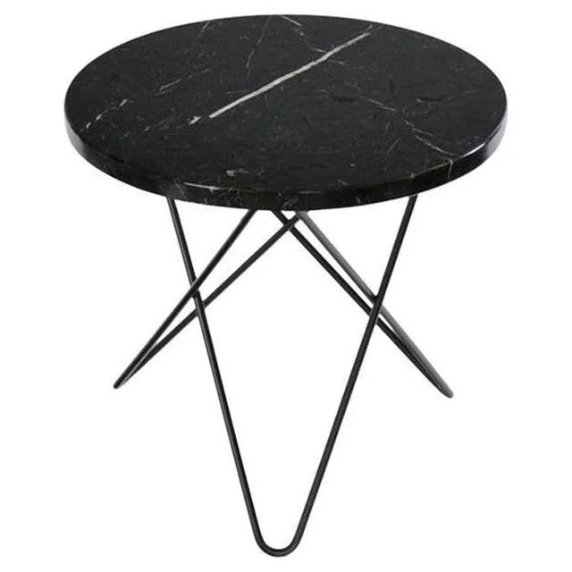 Metal Black Marquina Marble and Black Steel Mini O Table by OxDenmarq For Sale - Image 7 of 7