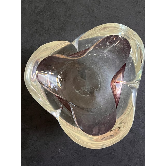 Large Transparent and Purple Murano Bowl, 1960s For Sale - Image 9 of 10