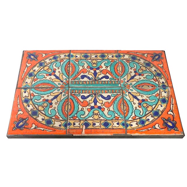 Vintage Tile Top Wrought Iron Table For Sale - Image 9 of 11
