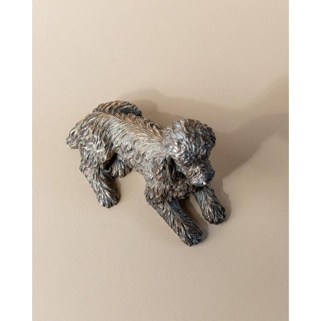 Vintage Silver Glazed Metal Poodle Figurine, Italy, 1970s For Sale - Image 6 of 13