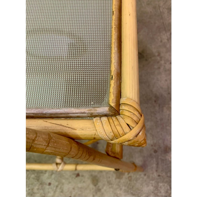 Wood Italian Midcentury Rattan & Bamboo Side Table / Magazine Rack, 1950/60s For Sale - Image 7 of 12