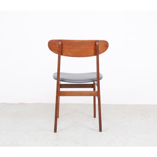 Brown Teak Chairs with Grey Faux Leather from Farstrup Møbler, 1960s, Set of 4 For Sale - Image 8 of 13