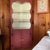 1950s 1950s Farmhouse, Cottage Core, Primitive Style Red Painted Corner Cabinet For Sale - Image 5 of 7