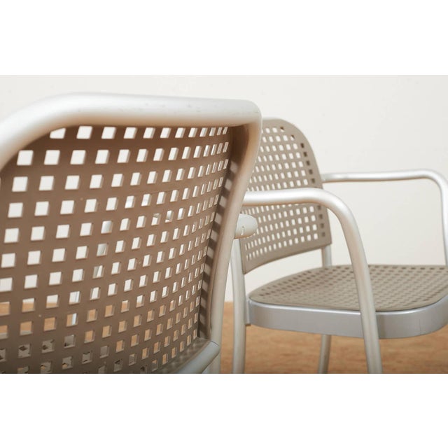 Silver Chair with Frame in Matte Aluminum by Vico Magistretti for De Padova, 1989 For Sale - Image 10 of 13