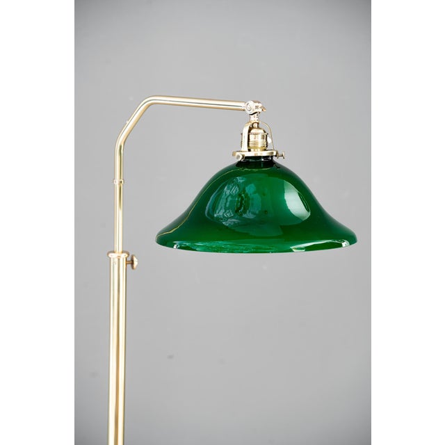 Art Deco Adjustable Floor Lamp with Green Shade, Vienna, Austria, 1920s For Sale - Image 9 of 18