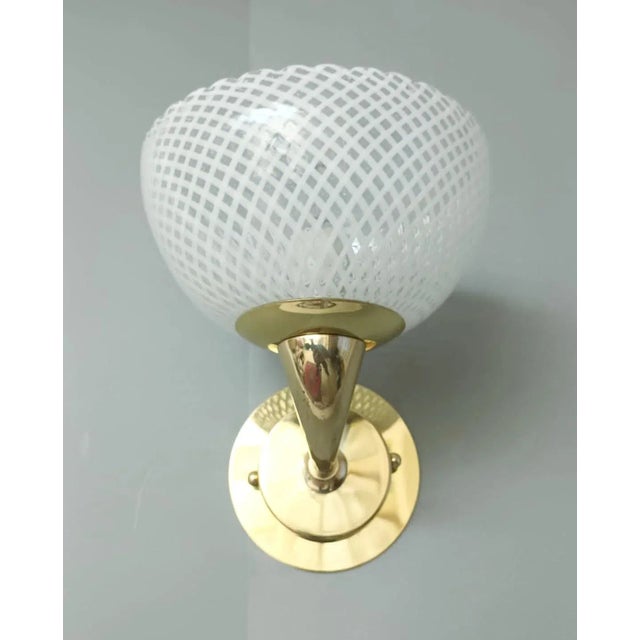 1950s Reticello Sconces, a Pair For Sale - Image 4 of 9