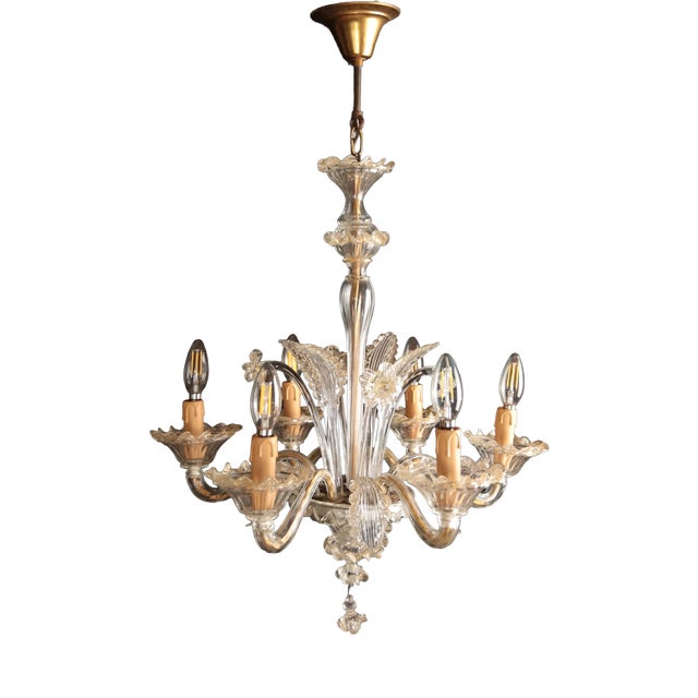 Small Venetian Murano Glass Chandelier For Sale
