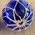 Vintage Pair of Rare 8" Cobalt Blue Hand-Blown Glass Fishing Floats · Original Jute Net For Sale - Image 4 of 7
