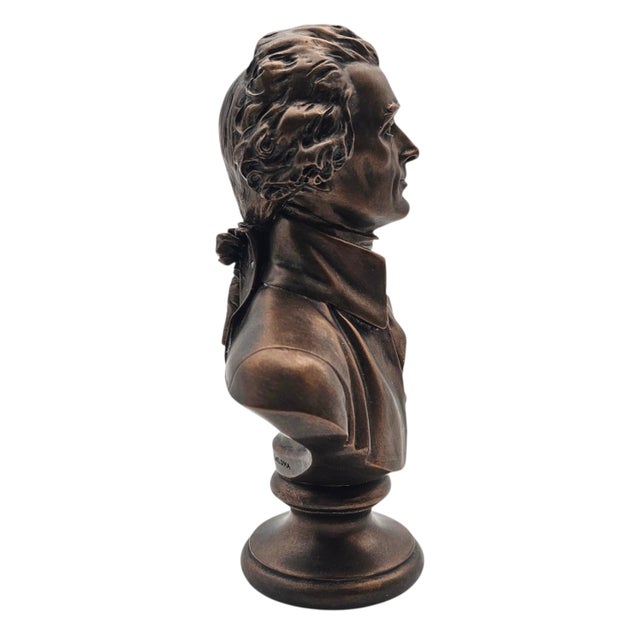 Bronze Thomas Jefferson Bronze Finish Portrait Bust Sculpture, 7.5", Dated 2003 For Sale - Image 8 of 14