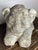 Cream Antique Reclining Lion Sculpture on Base in Carved Stone, 1890s For Sale - Image 8 of 18