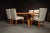 1990s Dakota Jackson 'Wonder' Exotic Wood Dining Table with Six 'Puff' Chairs, Signed - Set of 7 For Sale - Image 5 of 12