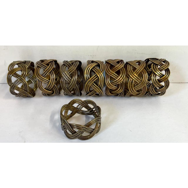 Vintage Woven Metal Napkin Rings - Set of 8 For Sale - Image 4 of 6