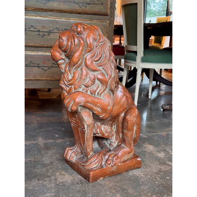 Vintage English Terracotta Lion For Sale - Image 4 of 8
