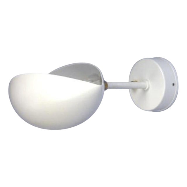 Mid-Century Modern White Eye Wall Lamp from Serge Mouille For Sale