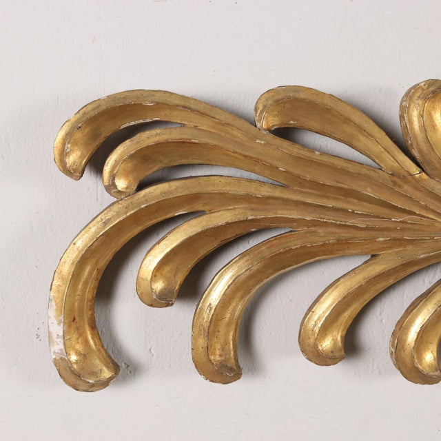 Wood 19th Century Upper Door Frieze in Carved and Gilded Wood, Italy For Sale - Image 7 of 14