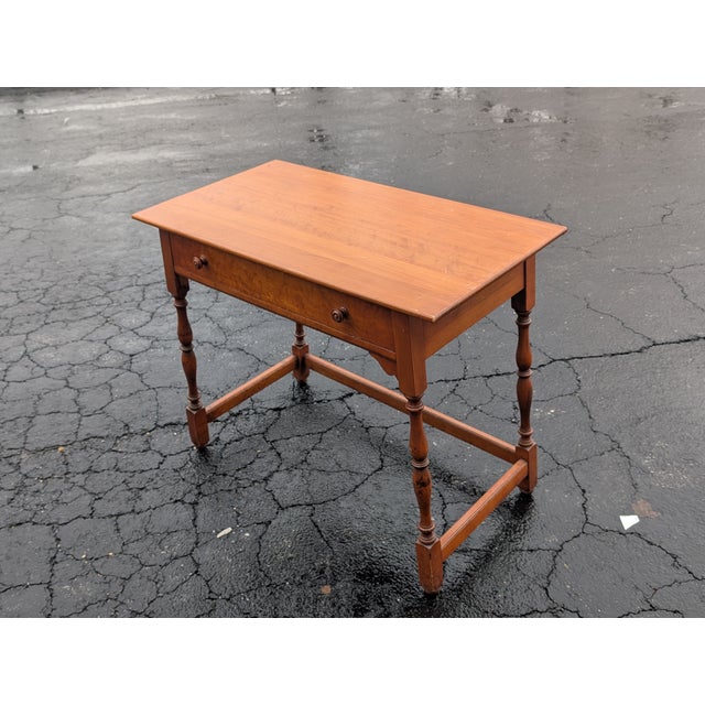 Vintage 1960s American Colonial Solid Cherry Wood Writing Desk For Sale - Image 11 of 11