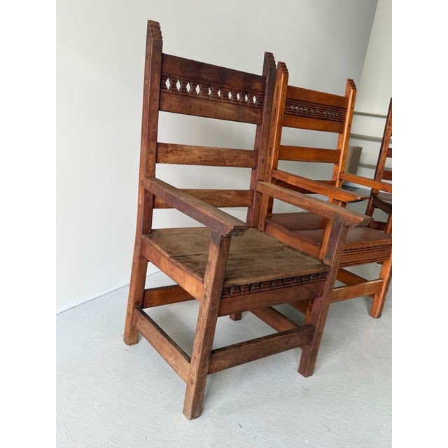 1970s Vintage Set of Six Studio Craft Dining Chairs For Sale - Image 5 of 12
