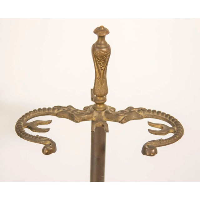 Brass Vintage Brass American Art Nouveau Style Fireplace Tools Set For Sale - Image 8 of 13