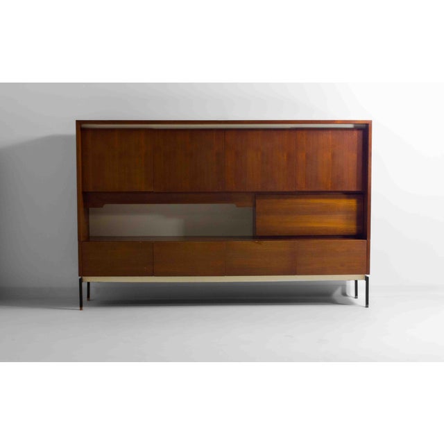 Vintage Belgian Backlit Highboard in Teak, 1960s For Sale - Image 10 of 10