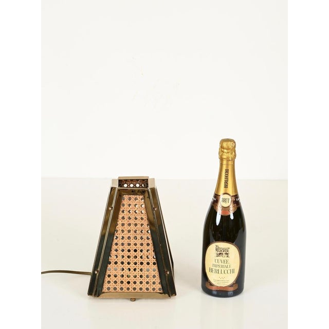 Mid-Century Modern Table Lamps in Gilt Metal and Straw, Italy, 1970s, Set of 2 For Sale - Image 11 of 15