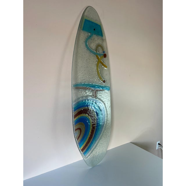 Vintage Art Glass Surf Board Sculpture/Sold For Sale - Image 9 of 10
