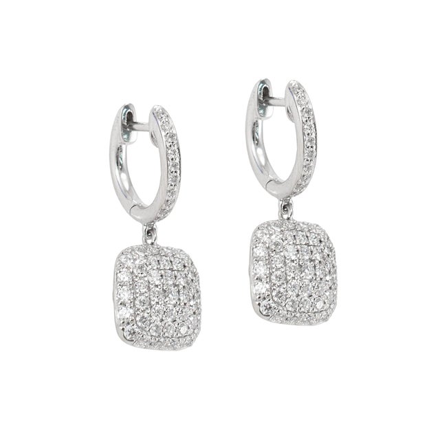 Gender: Ladies Metal Type: 14K White Gold Length: 1.00 inches Width: 4.45 mm Weight: 4.20 grams One pair of ladies 14K...